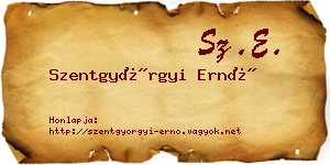 Szentgyörgyi Ernő névjegykártya